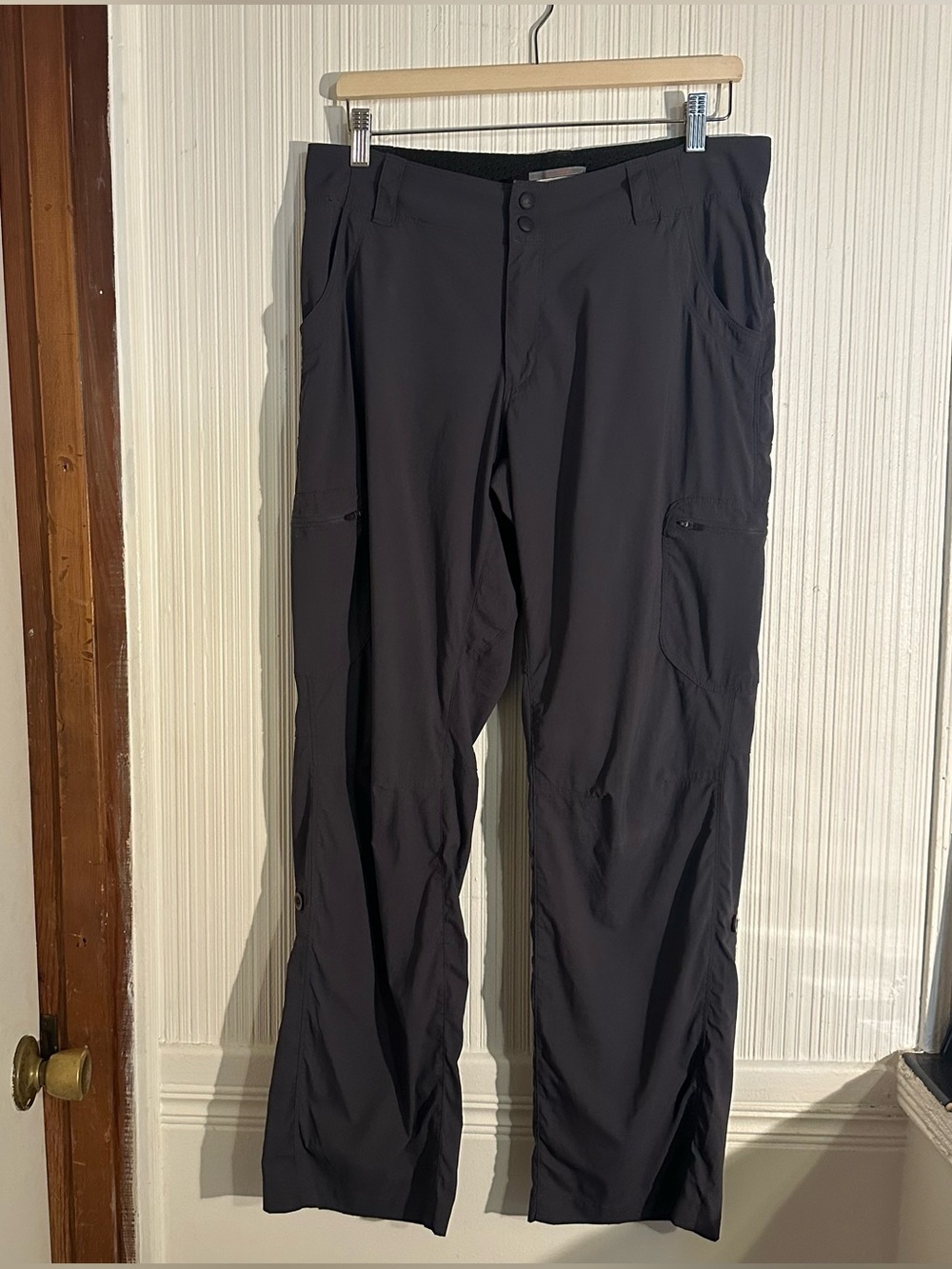 LL Bean Pants Womens 10 Gray Outdoor Straight Leg Pockets Hiking Casual jogger
